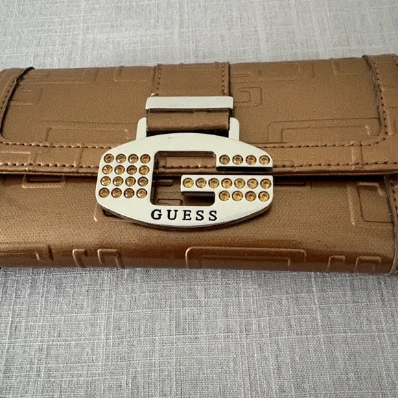 Guess Tan Wallet with Embossed Design - Picture 5 of 8
